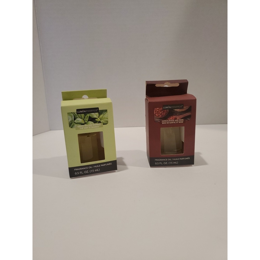 New Luminessence Lot of 2 Sandalwood & rose / Green Tea & Bamboo .5FL bottles